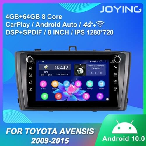 Android 10.0 car radio 4GB RAM+64GB ROM head unit 8"IPS screen no DVD player for TOYOTA Avensis 2009-2015 DSP RDS FM 5G WiFI HD