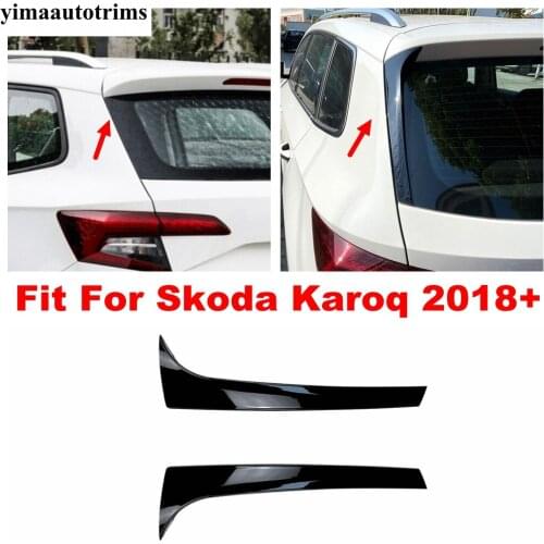Car Black Rear Window Side Spoiler Windshield Stripes Cover Trim Decoration Accessories Exterior Fit For Skoda Karoq 2018 - 2020