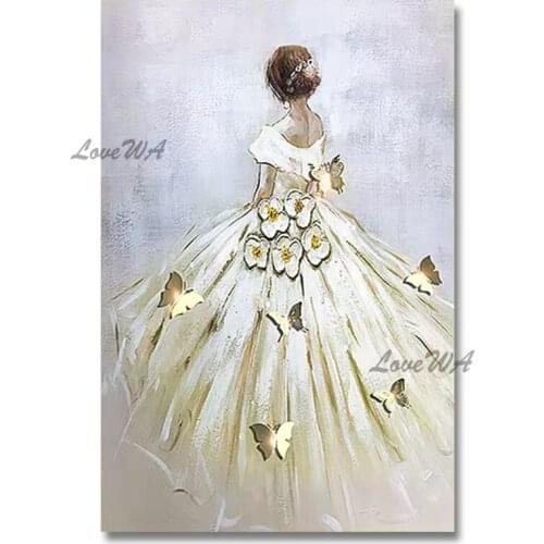 Free Ship Sexy Lady Dressing 100% Hand-painted Woman Portrait Oil Painting Canvas Wall Art Pieces For Modern Bedroom Decoration