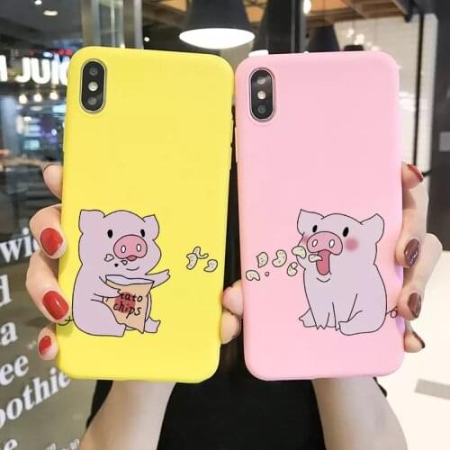 Funny Couple Pig Case For Samsung Galaxy A72 A52 A50 A70 A51 A71 A40 A41 A31 A20e A21S A10 S8 S9 S10 S20 FE Ultra Note 10 Plus