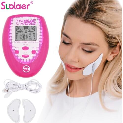 Ems Micro Current V Face Slimming Device Skin Facial Lifting & Tightening Double Chin Deep Muscle Movements Beauty Machine