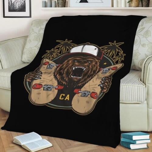 Bear Flannel Throw Blanket 3D Printed Keep Warm Sofa Child Blanket Home Decor Textiles Dream Family Gift