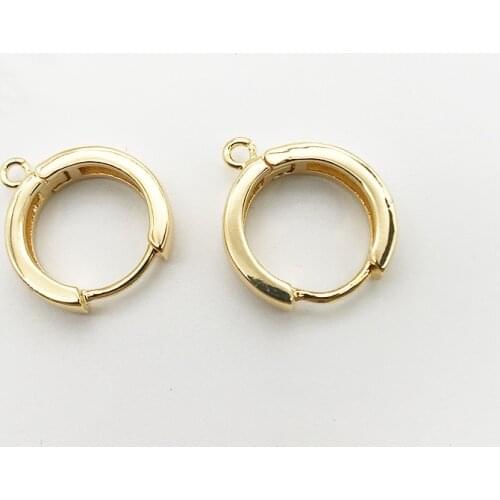 18*15 gold/white polished cast copper earrings DIY accessories for jewelry making womens handmade earrings ear ring ear hook