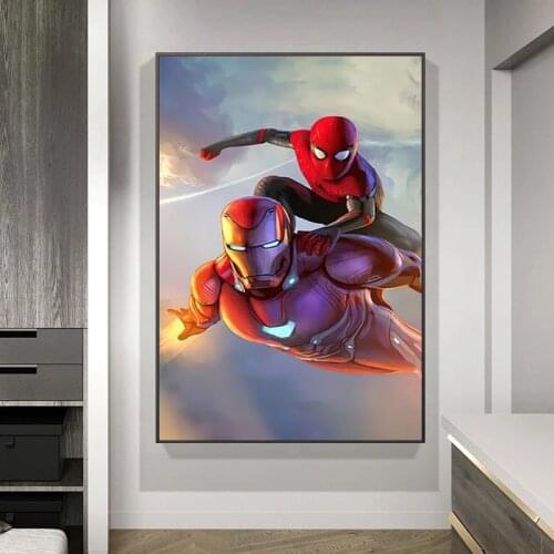 Avengers Anime Superhero Poster Marvel Canvas Painting Spiderman Printmaking Wall Art Print HD Pictures Kids Bedroom Home Decor