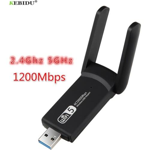 Kebidu 1200Mbps Wifi Adapter USB3.0 Dual Band 5GHz 2.4Ghz 802.11AC RTL8812BU Wifi Antenna Dongle Network Card For Laptop Desktop
