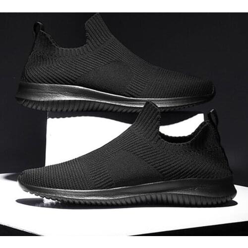 Big Size Spring Summer Men Tide Sneakers Breathable Street Fashionable Slip-On Lightweight Men Knit Casual Sport Running Shoes