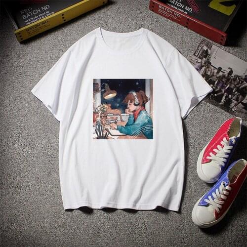 Summer Womens Oversized Shirts Funny Cartoon Graphic Anime T-Shirts Men Women Harajuku Kawaii Streetwear Ropa Mujer Top Female