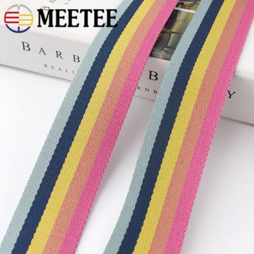 Meetee 2/4M 38mm Polyester Weave Webbing Luggage Bags Strap Webbings Tape DIY Garment Decor Lace Band Sewing Accessories RD053