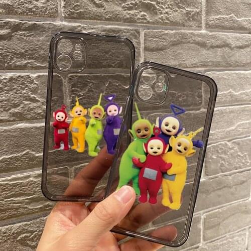 Teletubbies Cute cartoon Phone Case For iPhone 12 11 8 7 se 2020 mini pro X XS XR MAX Plus Black Transparent Cover