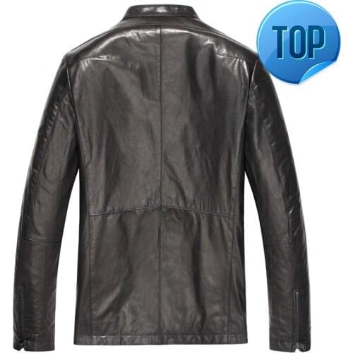 Leather Jacket Genuine Men Short 100% Sheepskin Coat Vintage Slim Leather Jackets 2020 Veste Cuir Homme 15S1420 KJ2428