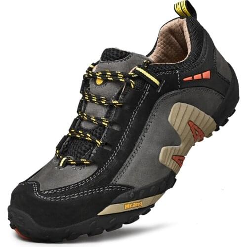 High Quality Cowhide Men Hiking Shoes Waterproof Trekking Shoes Breathable Climbing Sneakers Sports Anti-Slip Hunting Shoes