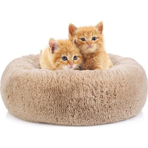 Soft Plush Pet Bed Sofa Mat Cats Dogs Round Comfortable Cushion Washable Dog Kennel for Small Medium Large Dogs Accessories