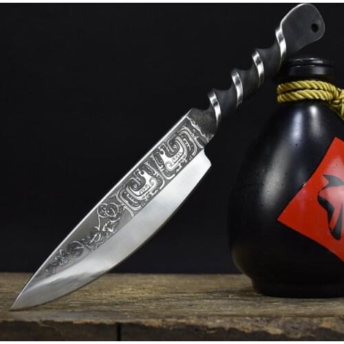 Newest 6 Inch Handmade Viking Knives 7Cr17MoV High Carbon Steel Suzaku Veins Hunting Cleaver Utility Kitchen Knives Steel Handle