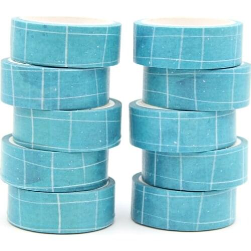 New 10pcs/lot 15mm X 5m Blue Stripe Decorative Paper Washi Tape DIY Scrapbooking Masking Tapes School Office Supply