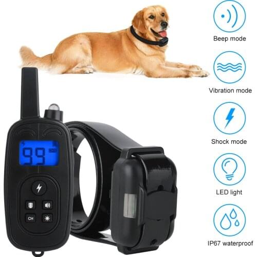 800m Range Dog Training Collar Waterproof Remote Control Vibration Safety Static Training Large And Small Dogs