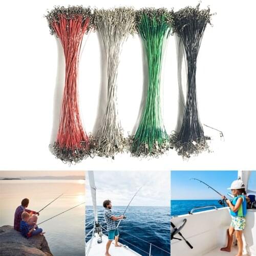 30pcs/pack Lure Front Wire Connector Anti-bite Wire Steel Wire Fishing Gear Lure Accessories 15/20/24cm