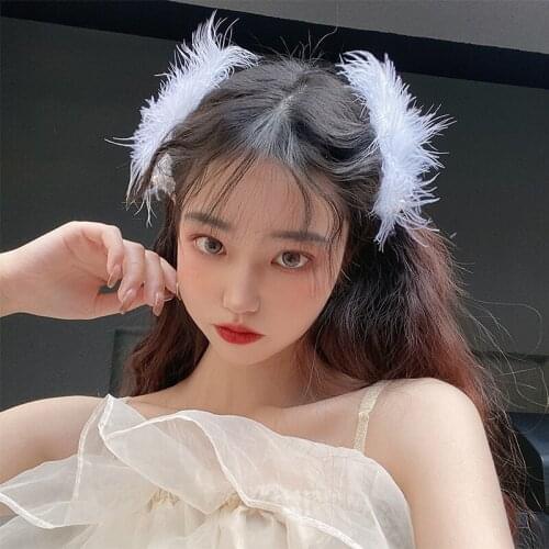 Feather headgear Hairpin Sen fairy super fairy beautiful hairpin Side clip Girl Japanese ancient style Hanfu hair ornament New
