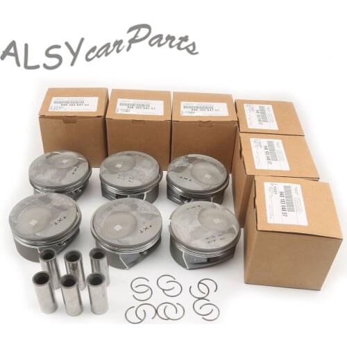 6Pcs Engine Pistons & Piston Rings Assembly 96MM Φ23MM 94810304757 948 103 047 58 For Porsche Panamera 2010-2013 M46 3.6L 7DCT