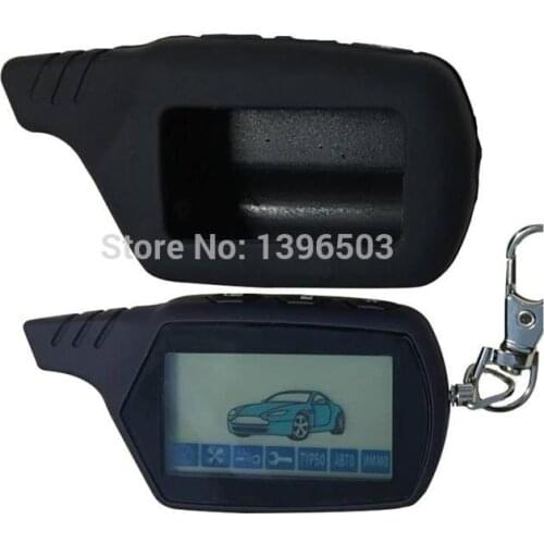 Wholesale Top Quality A91 LCD Remote Control + Silicone Case For 2 Way Car Alarm Starline 91 A91 Engine Starter Key Keychain