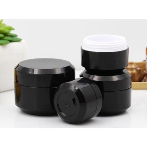 20pcs/lot 5g/10g/15g/30g Empty Cream Jar Plastic Cosmetic Packaging Bottle Black Eyeshadow Makeup Packaging Pot