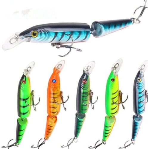1Pcs Lifelike Artificial Crankbait Multi Jointed Fishing Lure 10.5cm/9.6g 2-segment Hard Bait 6# Hook Wobblers Sea Fishing Bait