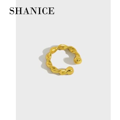 SHANICE 925 Sterling Silver INS simple Mobius twist Ear Cuff Clip On Earrings For Women Girl Without Piercing Earings Jewelry