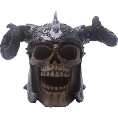 Resin Gladiators Skull Statue For Decoration Art Carving Craft Model Halloween Home Decor Figurines Sculpture Gift