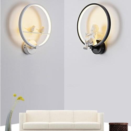 Modern LED E27 Wall Lamps Bird Angel Lovers Kids Aluminum Decorative Interior Living Room Dining Room Corridor Lighting Lamps