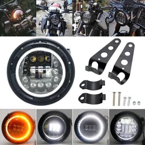 New Hot 7" Motorcycle LED Headlight High Low Beam DRL Daytime Running Light Signal For Honda Kawasaki Yamaha Victory Cafer Racer