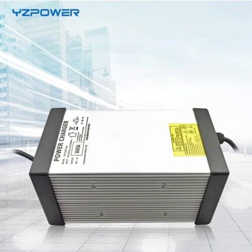 YZPOWER 29V 25A 24A 23A 22A 21A Lead Acid Battery Charger for 24V Ebike Battery with Cooling Fan and plug