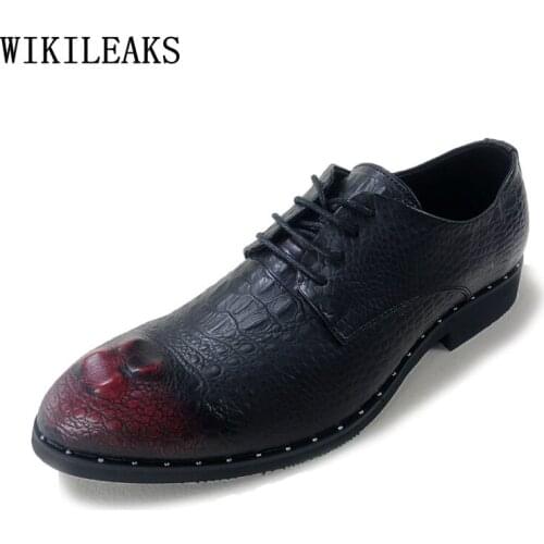 Italian Wedding Dress Formal Crocodile Shoes Men Oxford Shoes for Men Business Suit Men Dress Shoes Leather Office 2021 Coiffeur