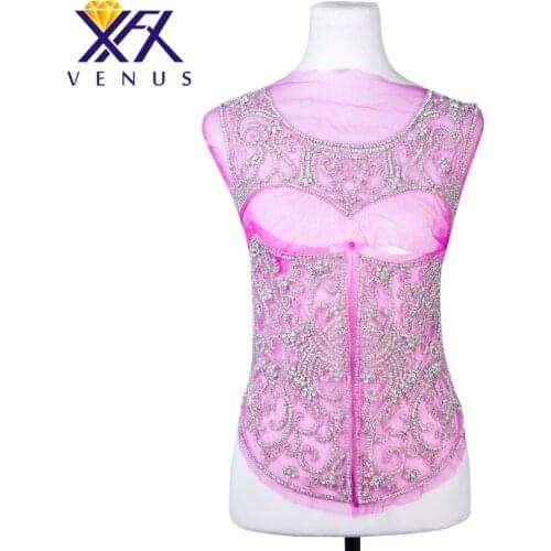 XFX Venus Handsewing Rhinestone Patches For Wedding Dress Rhinestone Crystal Beads Appliques Embroidery Ball Gown Decorations