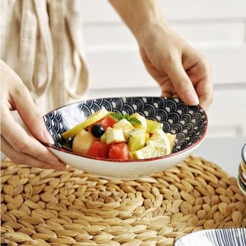 Japanese Ceramic Salad Plate Fruit Tableware Small Dish Creative Tableware Olive Plate Underglaze Craft