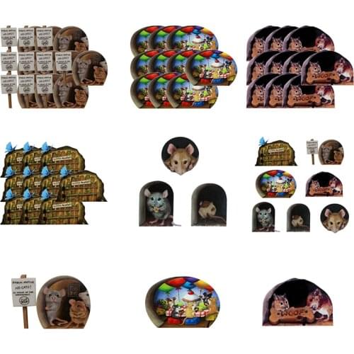 Funny Mouse Hole Wall Stickers Kitchen Bedroom Baseboard Home Decoration 3d Vinyl Wall Decals Diy Cartoon Rat Animal Mural Art