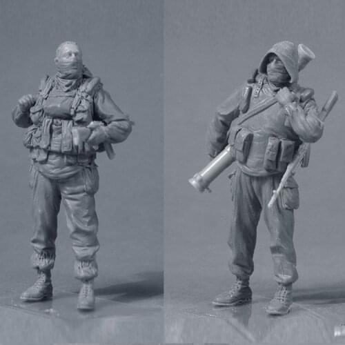 1/35 Spetsnaz GRU II (1999), 2 figure, Resin Model Soldier GK, Military theme of World War II, Unassembled and unpainted kit