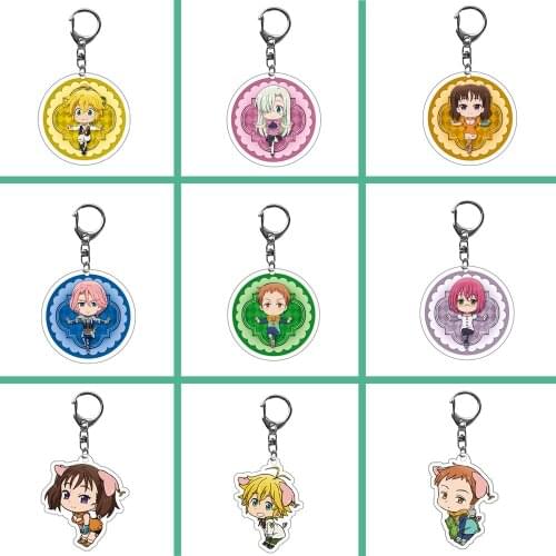 1pc Anime Keychain of The Seven Deadly Sins Nanatsu No Taizai Cartoon Figures Acrylic Pendant Bag Accessory A