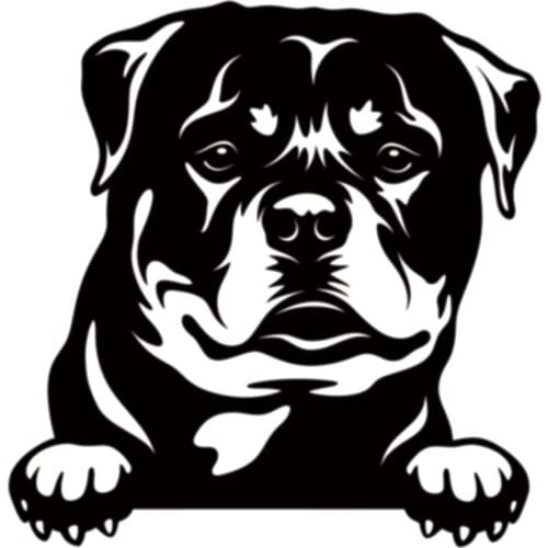 15*15.4CM Reflective Waterproof Decor Rottweiler Dog Decal Cartoon Animal Gog Head Car window Styling And Truck Decoration