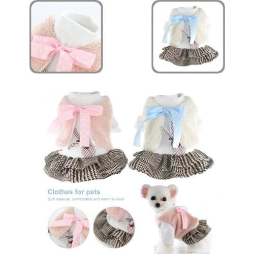 Soft Texture 2Pcs/Set Stylish Pet Dogs Dress Vest Clothes Warm Pet Skirt Fine Workmanship for Winter