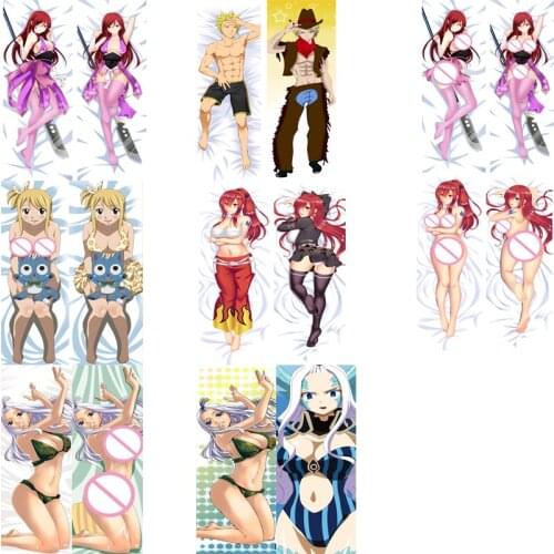 2017-April update Anime FAIRY TAIL Natsu & Lucy Heartfilia & Erza Scarlet Dakimakura pillow cover case hugging Body pillowcases