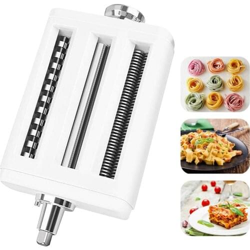 3 In 1 Pasta Maker Attachments Set Stainless Steel Spaghetti Noodle Dough Making Tools Roller Presser Machine For Kitchen Aid
