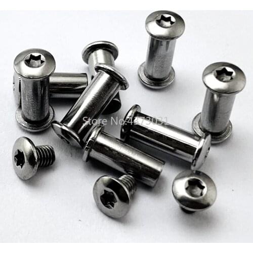 4 sets Diy Knife Material Making Folding Knife Screw Rivet Shank Slotted Screw Lock Screw Stainless Steel
