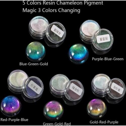 5 Color Magic Resin Chameleons Pigment Mirror Rainbow Colorant Epoxy Resin Dye Glitter Resin Jewelry Making Kit Dropshipping