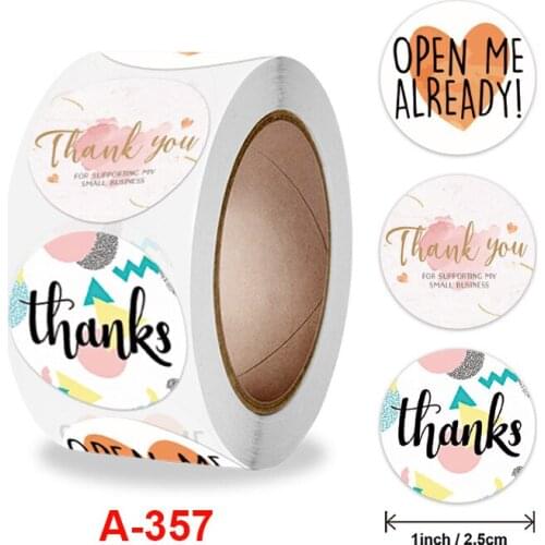 500pcs/roll Paper Flowers Favors and Party Seal Labels Business Packing Label Stationery Sticker Thank You Stickers for Wedding