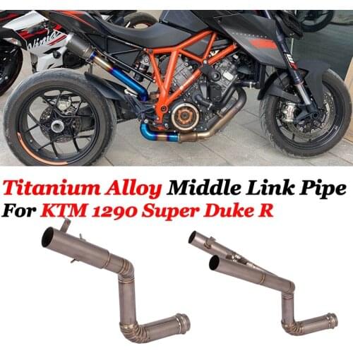 60mm Slip On For 1290 Super Duke R Motorcycle Exhaust Escape Modified Connection Titanium Alloy Middle Link Pipe Tube Double