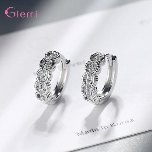 Fashion 925 Sterling Silver Wedding Earrings For Women Girls CZ Cubic Zirconia 2020 Trend Luxury Jewelry Wholesale