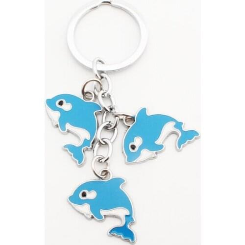 FREE SHIPPING BY DHL 100pcs/lot New Lovely Metal Blue Whale Keychains Zinc Alloy Sea Animal Whale Dolphin Keyrings for Gifts