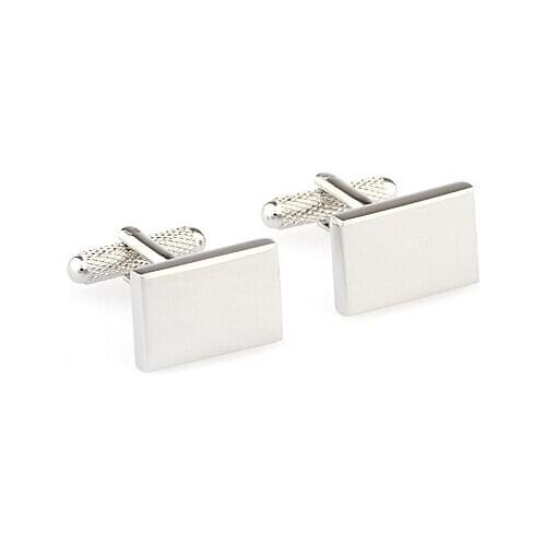 Free Shipping Copper Cuff Links Silver Color Copper Engravable Design Best Gift For Men Cuff Links Wholesale&retail