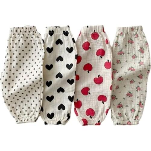 Newborn Baby Girl Pants 1-4 Years Old Kids Cotton Trousers Soft Breathable Spring Autumn Casual Toddler Pants