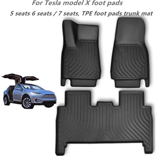 For Tesla model X waterproof TPE car mats 6/7 seats Car Floor Mat Fit All-Weather Floor Carpet Cover Waterproof Durable