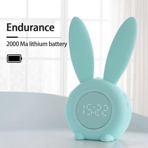 Home Decor Cute Rabbit Shape Digital Alarm Clock With Led Sound Night Light Function Table Wall Clocks Home Decoration Bedroom